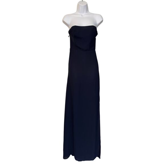 Reformation Igrid Strapless Navy Lined gown Size 4 Maxi